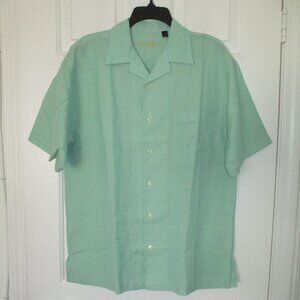 Ben Hogan Mens S/S Mint Green Linen Cotton Casual Shirt NWOT - Size Medium